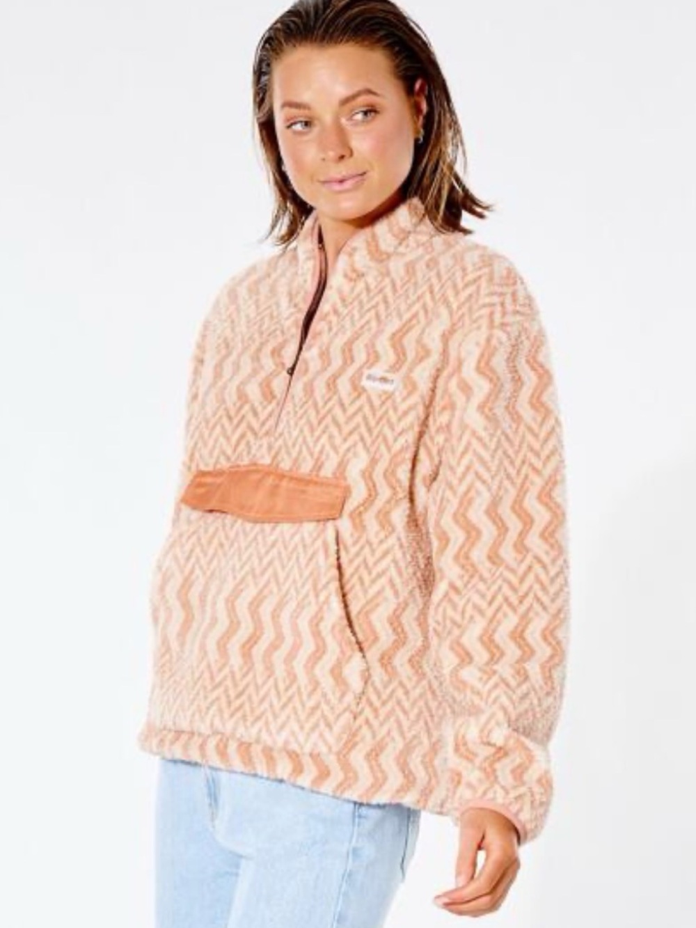 Rip Curl Peach and Cream Sherpa Pullover